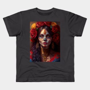 Day of the dead V3 - Women Oil paint Kids T-Shirt